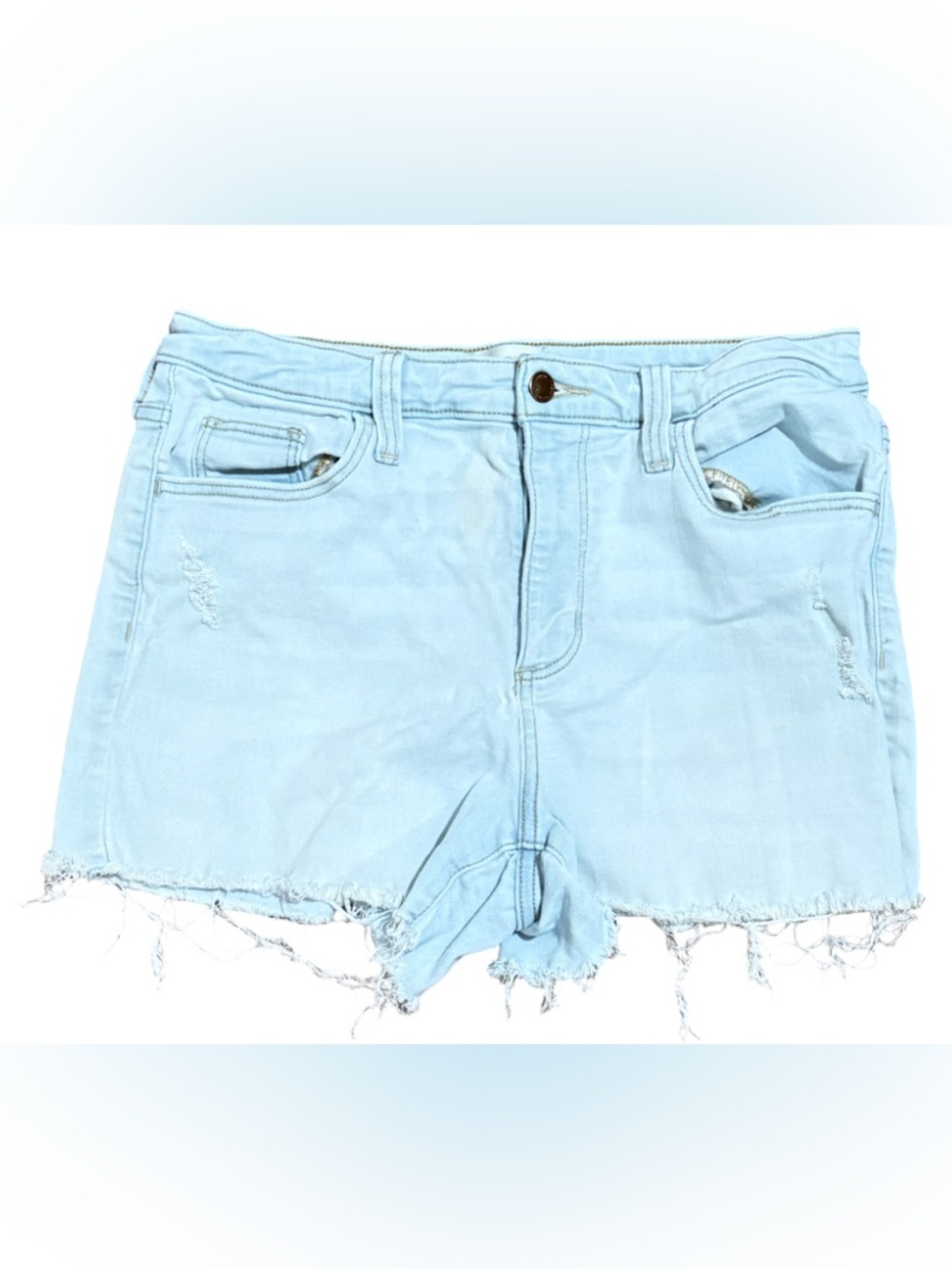 Universal Thread Women’s High Rise Frayed Raw Hem Denim Shorts Light Wash 10R